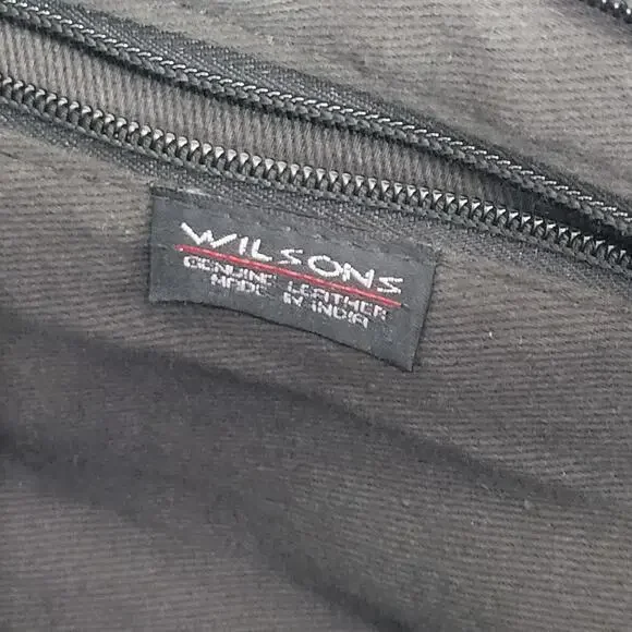 Vintage Wilsons Leather Briefcase Black Bag Laptop Commuter Documents Messenger - Picture 12 of 12